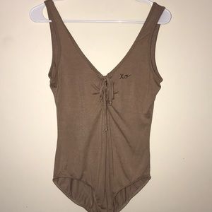 LA Hearts Nude XO Bodysuit Lace Up